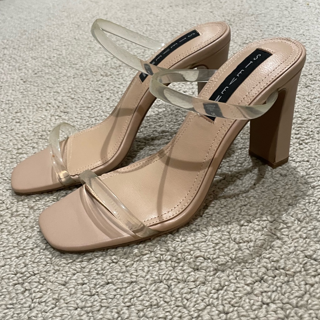 Steven Heel With Clear Straps, Size 7, Worn Once!!